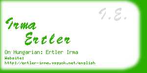 irma ertler business card